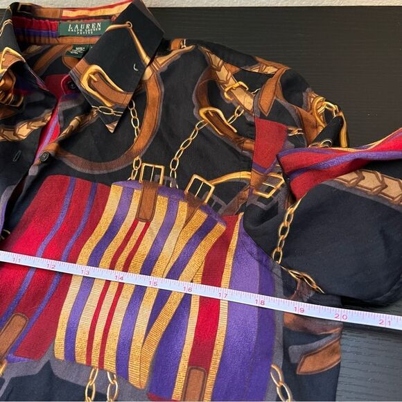 ✨ Lauren Ralph Lauren Vintage Women’s Equestrian Gold Chain Long Sleeve PM - Picture 9 of 10